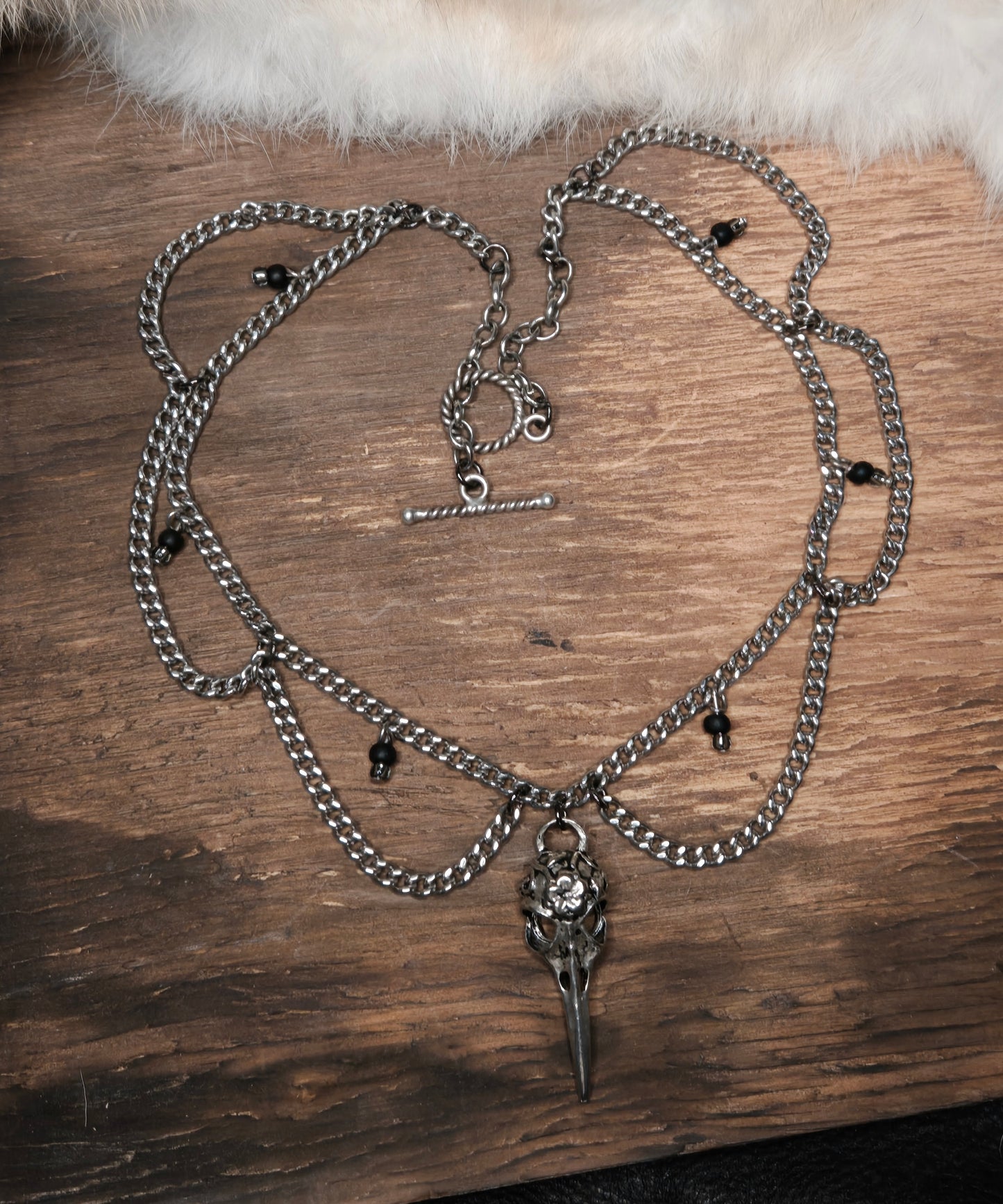 Raven Skull Chandelier Necklace *small*