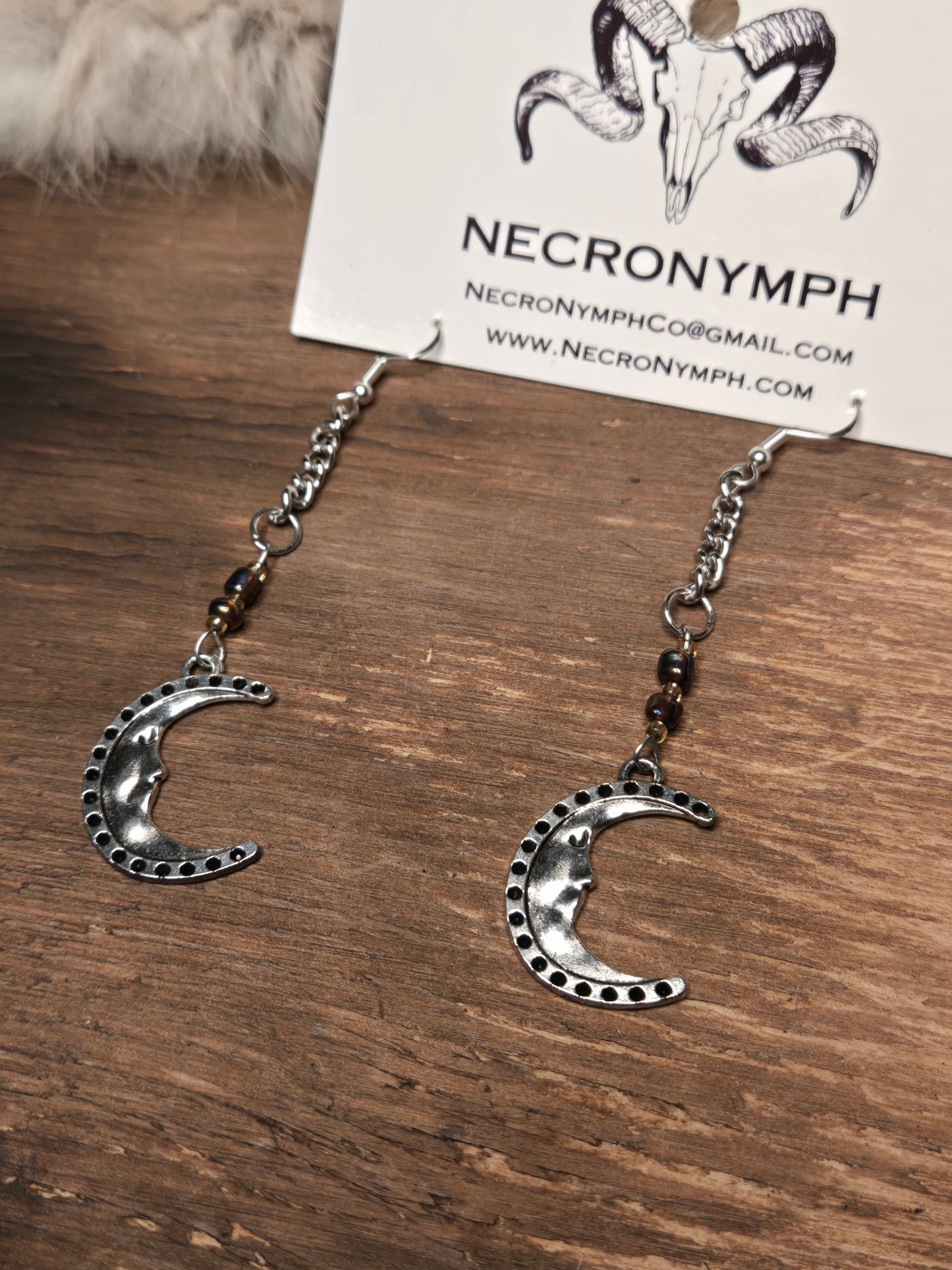 Crescent Moon Silver Earrings