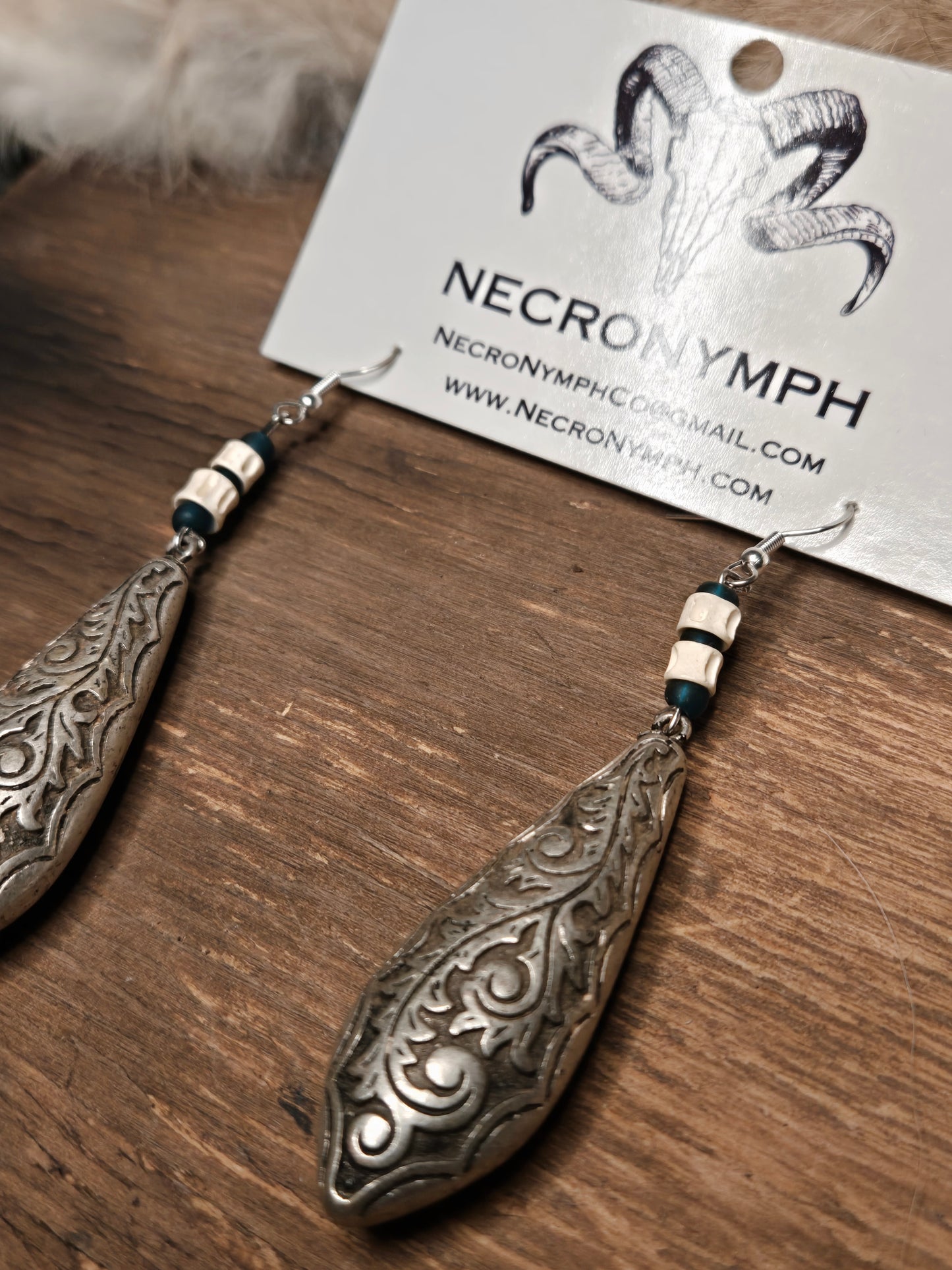 Florentine Silver & Fish Vertebrae Earrings