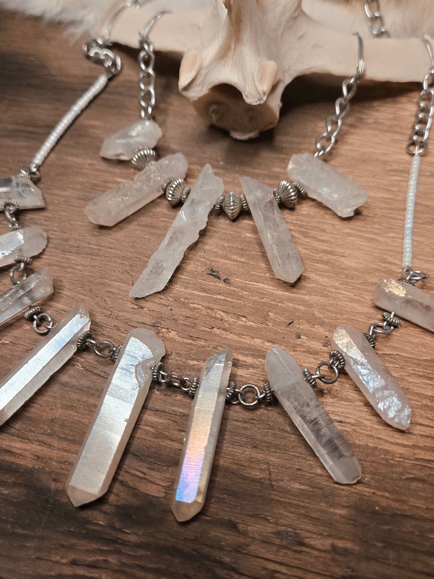 Deer Vertebrae Quartz Necklace