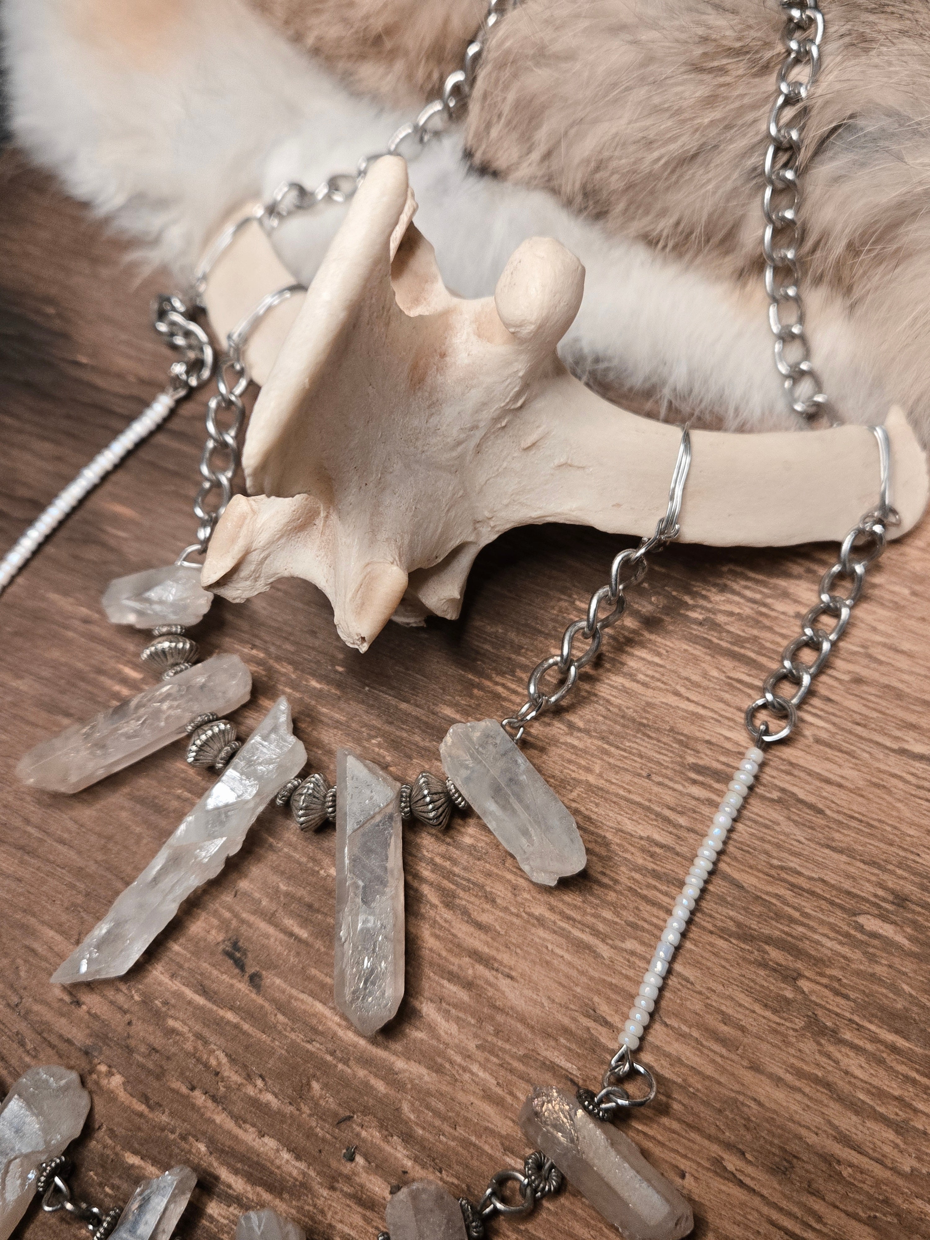 Deer Vertebrae Quartz Necklace – NecroNymphCo
