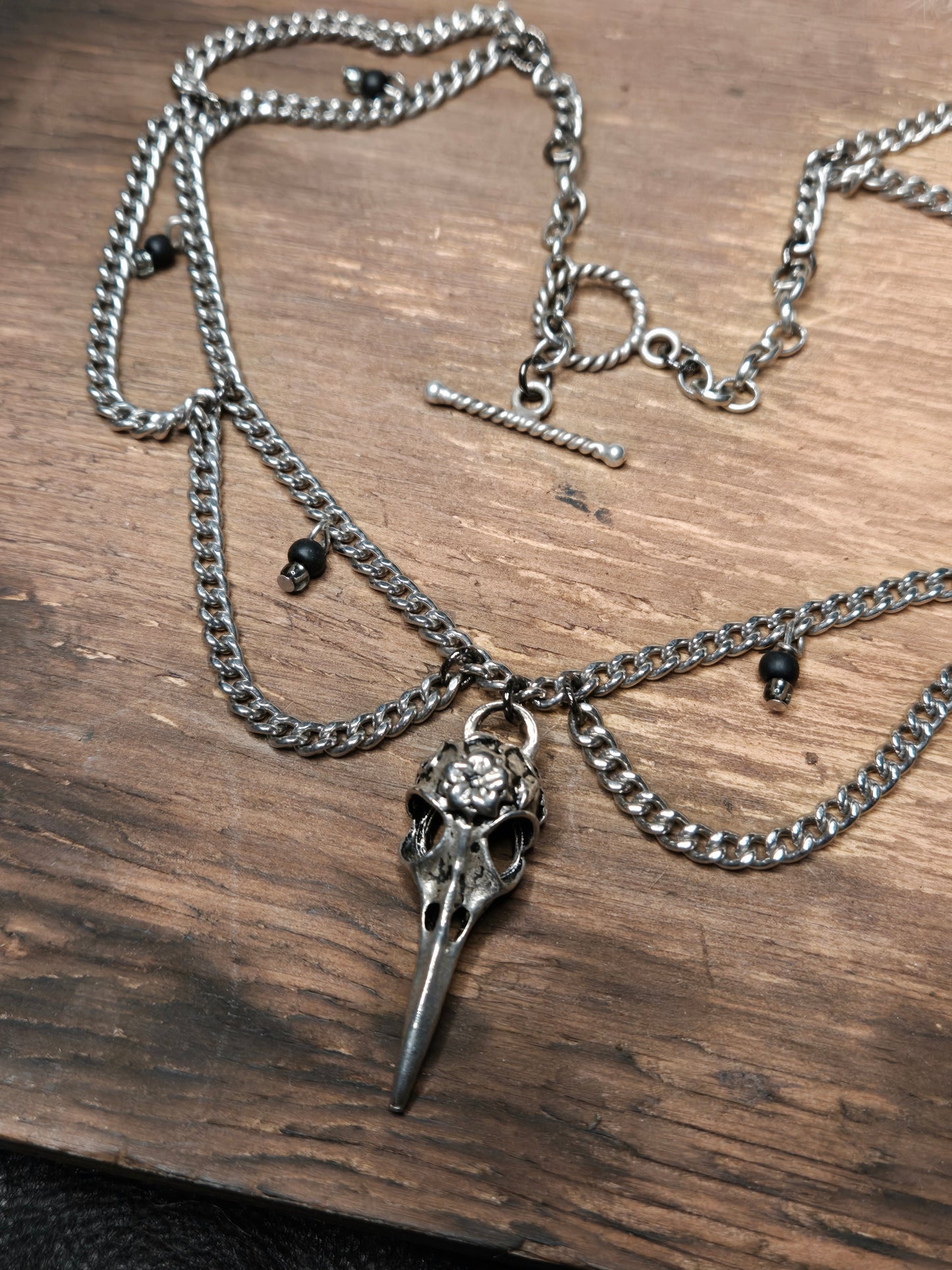 Raven Skull Chandelier Necklace *small*