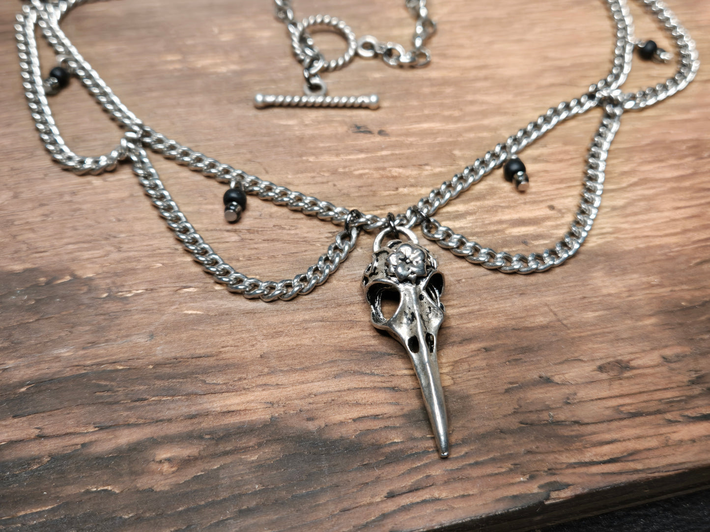 Raven Skull Chandelier Necklace *small*