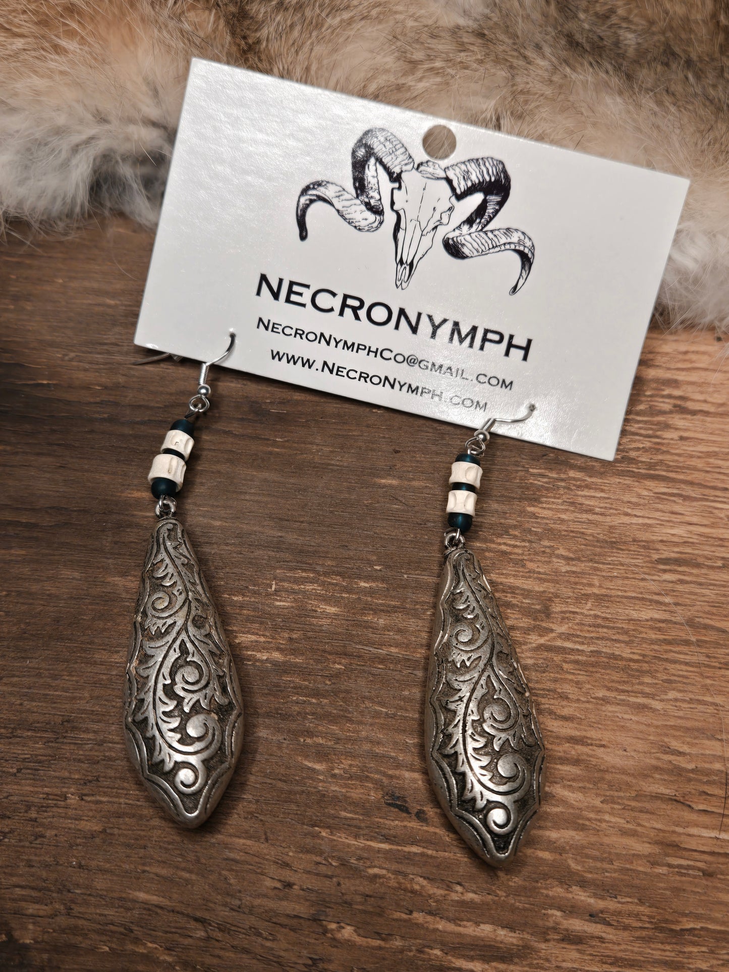 Florentine Silver & Fish Vertebrae Earrings