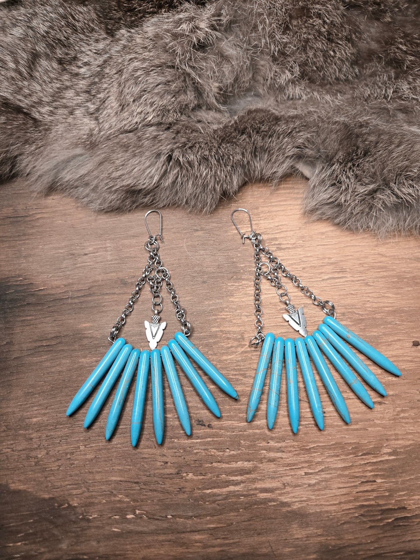 Howlite Spears Earrings