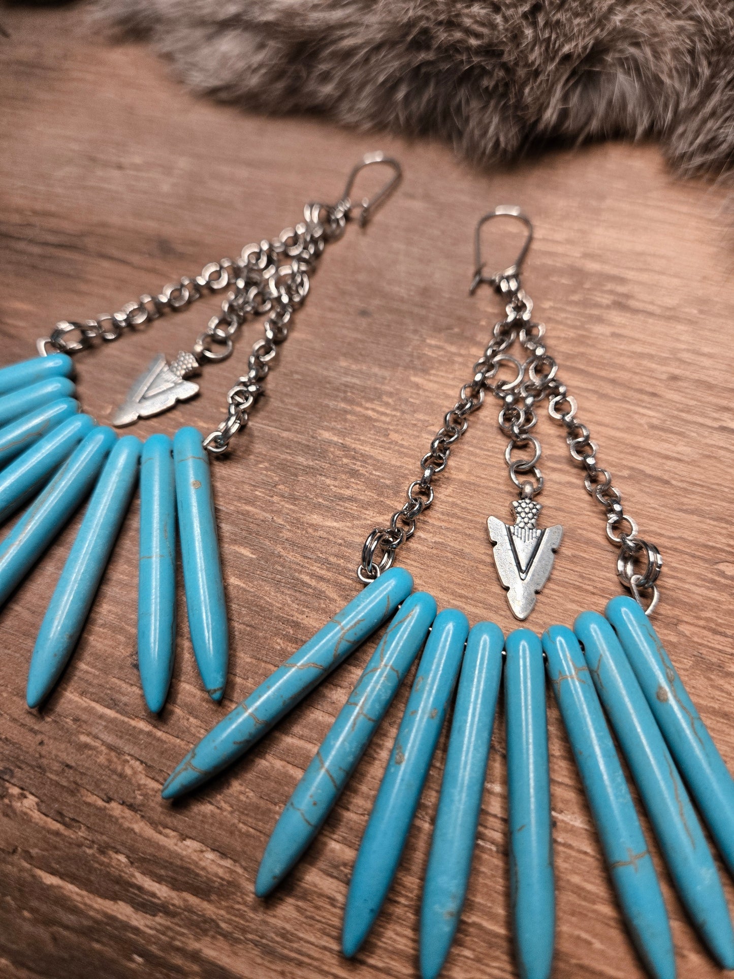 Howlite Spears Earrings