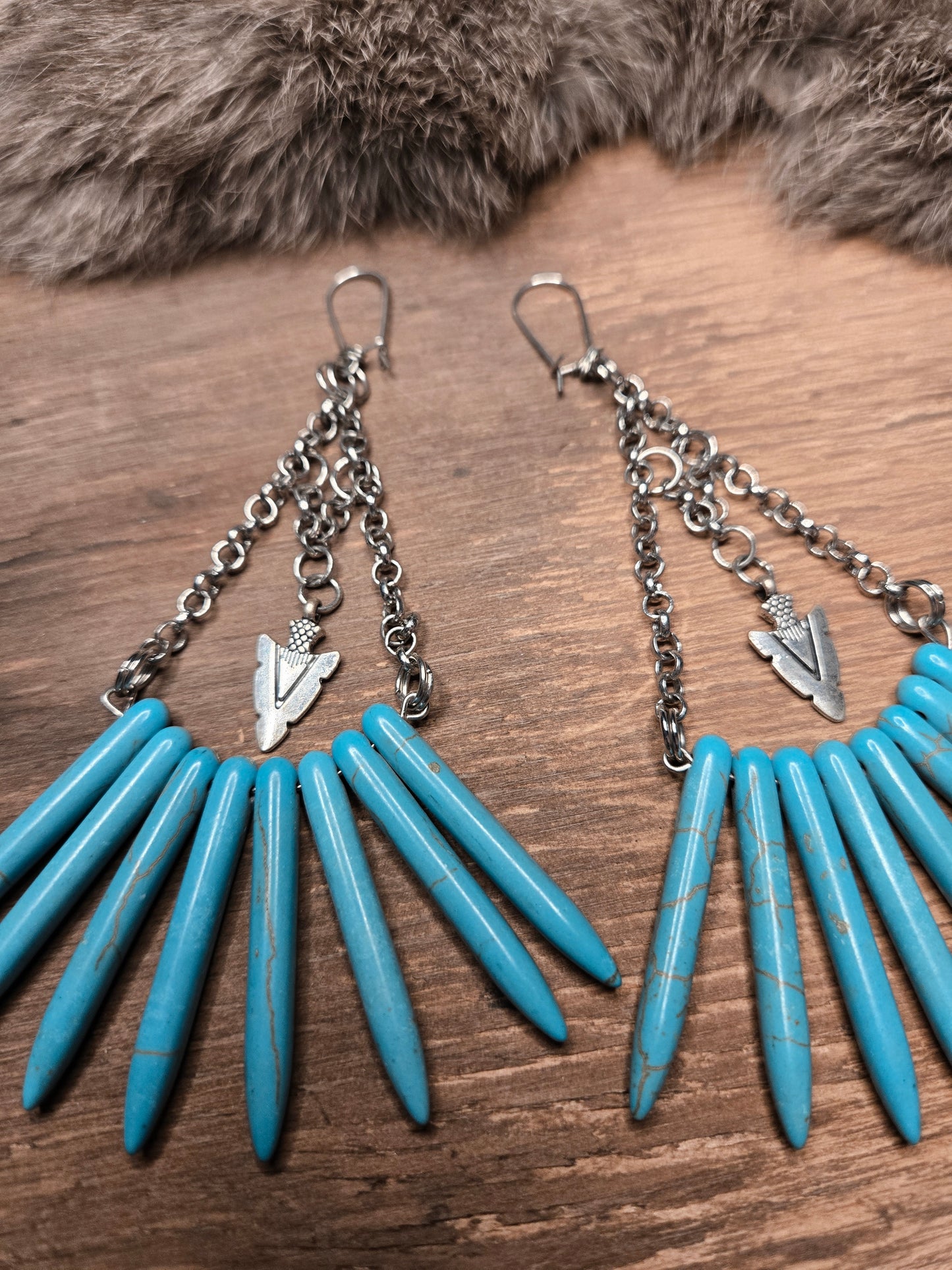 Howlite Spears Earrings