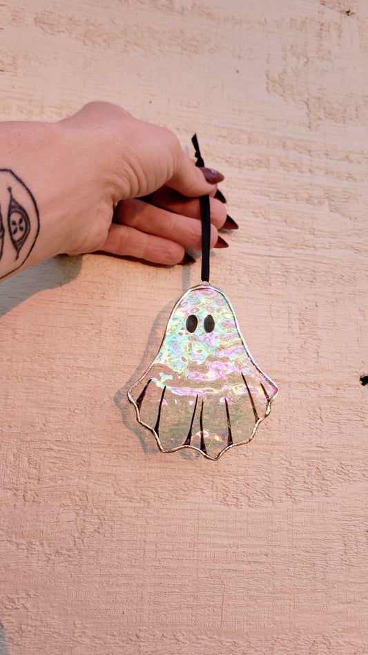 Ghostie Yule Ornament 👻 Holographic Clear