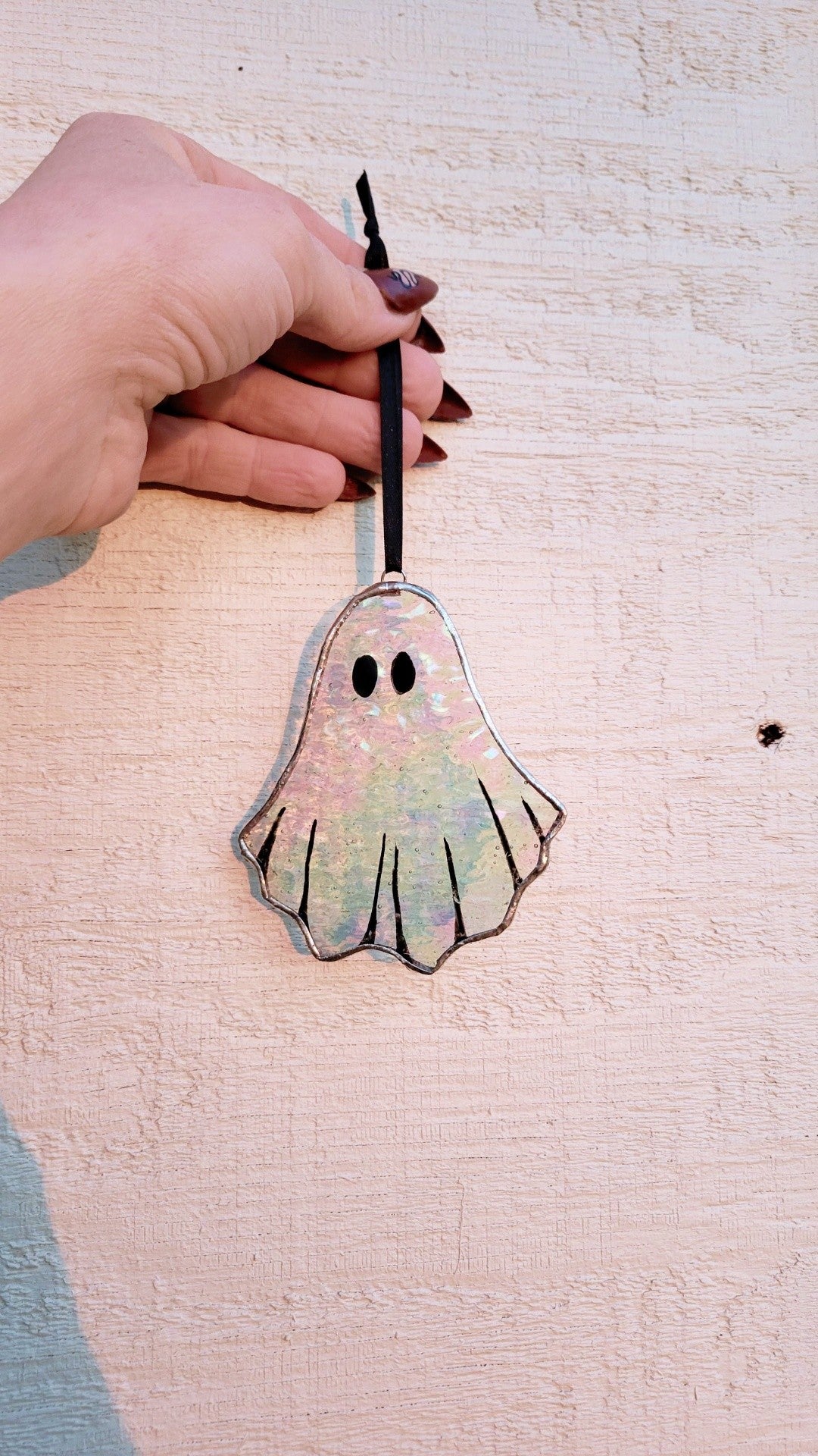 Ghostie Yule Ornament 👻 Holographic Clear