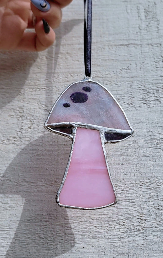 Mushroom Yule Ornament - Pink & Violet