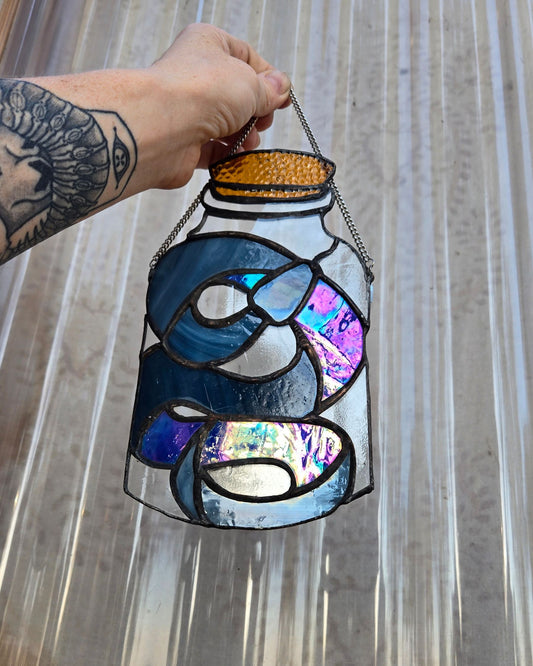 Irridescent Snake in a Jar Potion Bottle