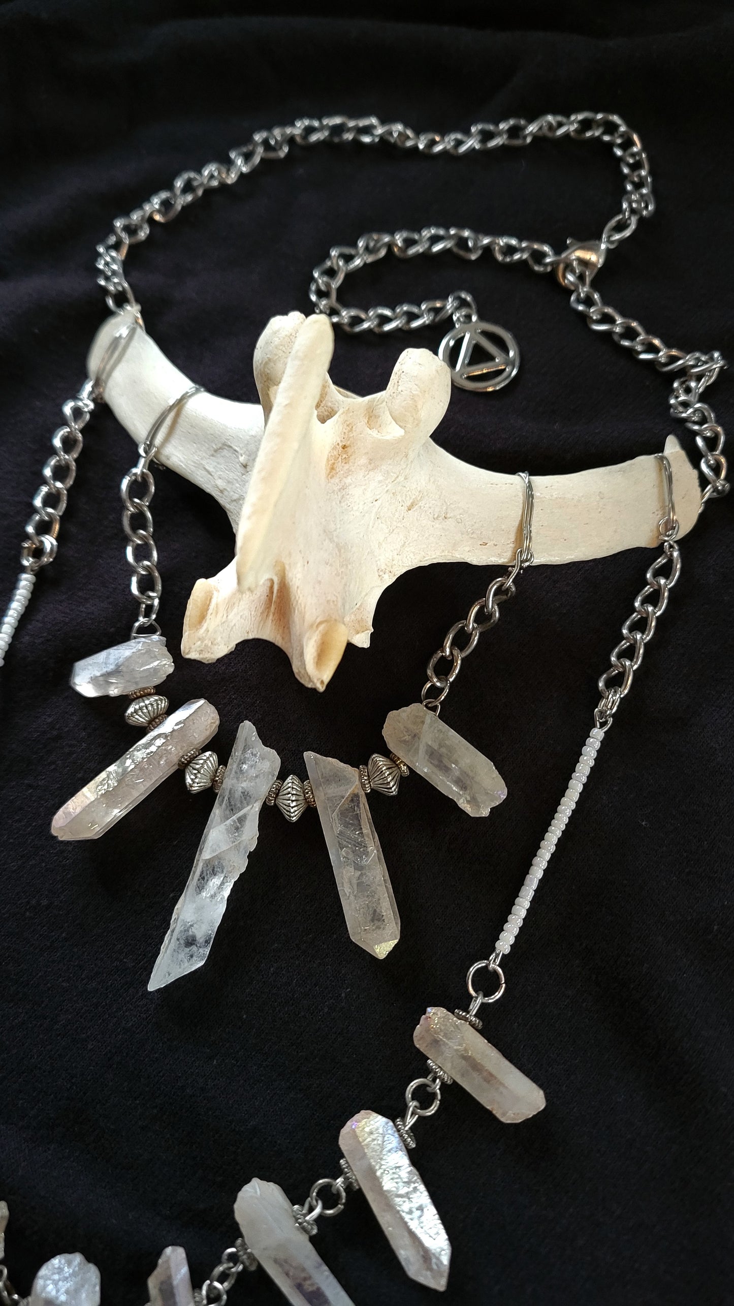 Deer Vertebrae Quartz Necklace