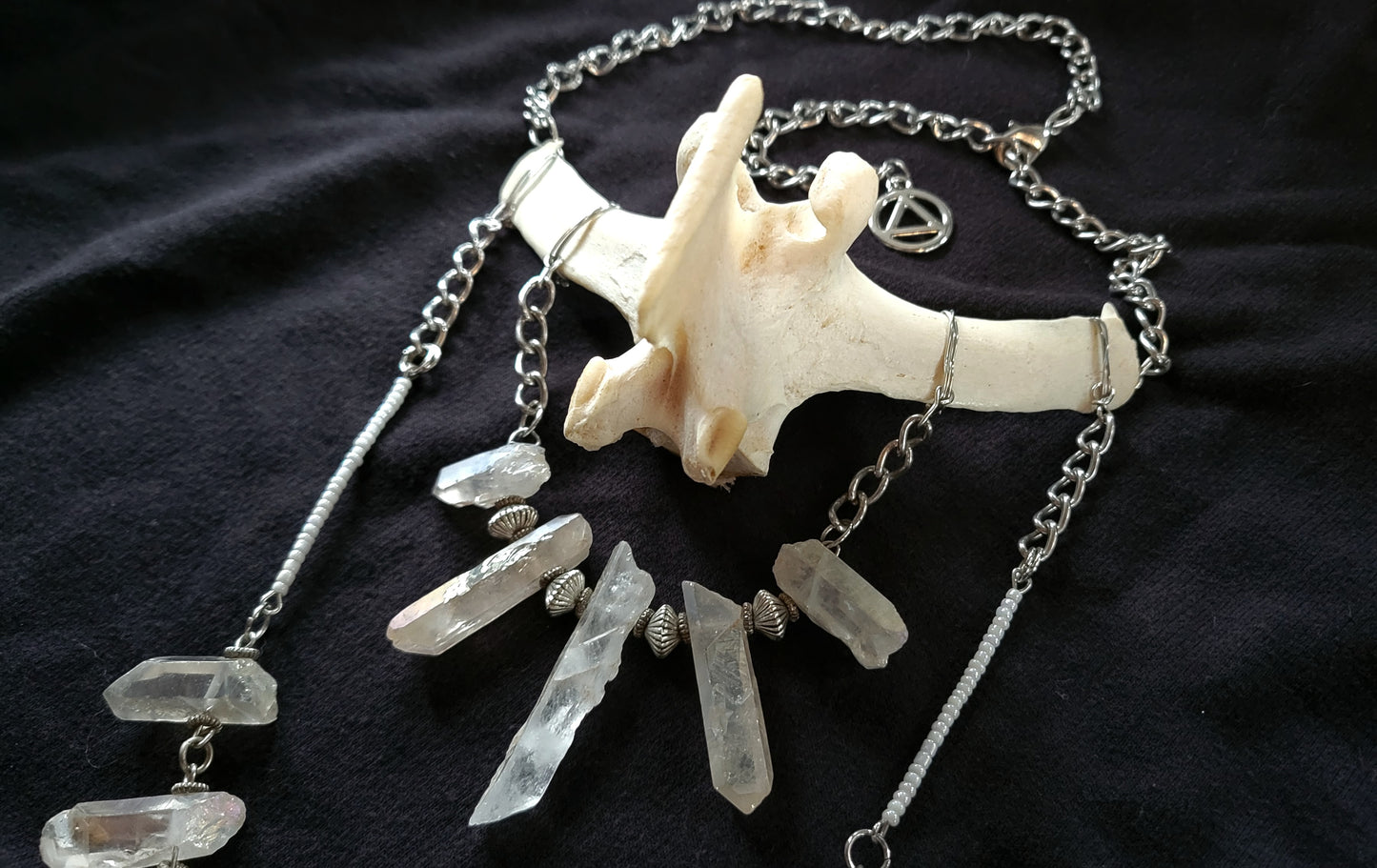 Deer Vertebrae Quartz Necklace