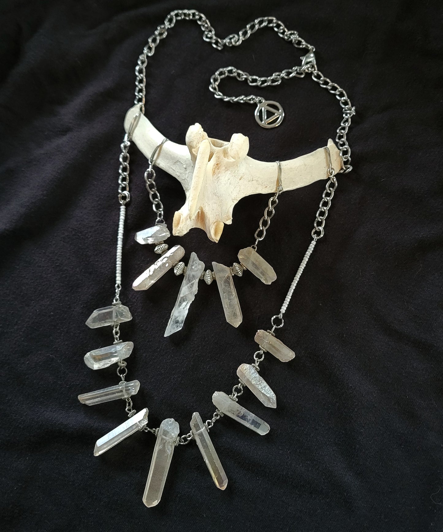 Deer Vertebrae Quartz Necklace