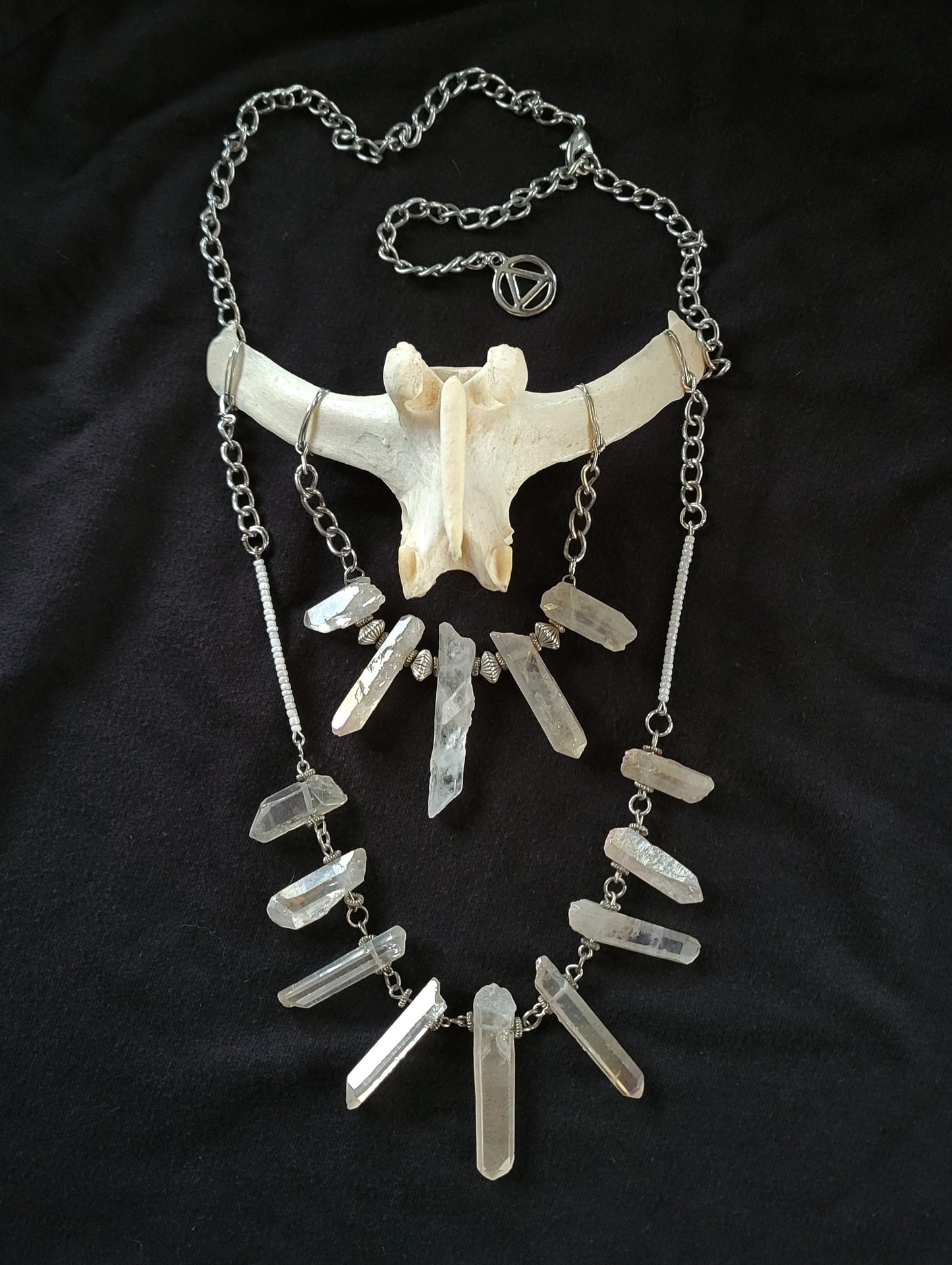 Deer Vertebrae Quartz Necklace