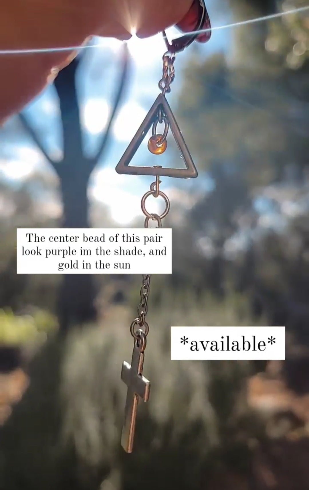 Bronze & Silver Saint Peter's Cross Earrings